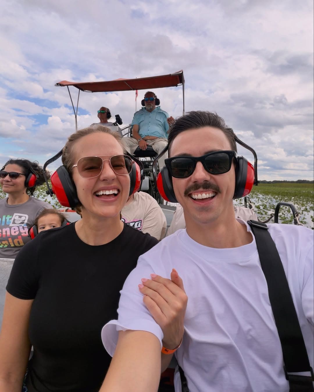Adriana and Dylan on an airboat experience