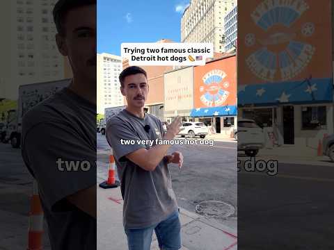 Short: Trying two famous Detroit Hot Dogs 🌭